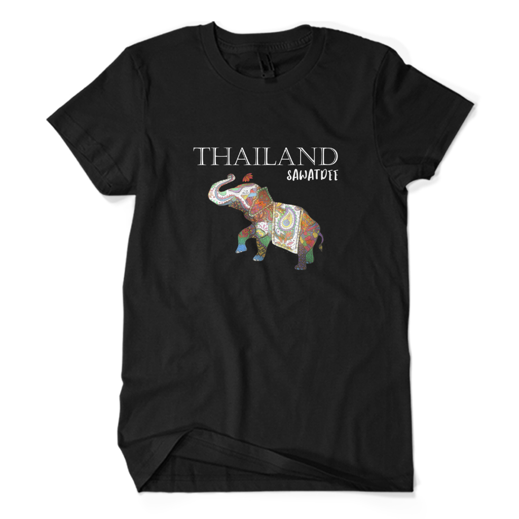 Kaos Distro Wisata THAILAND SAWATDEE GAJAH - Baju Liburan Oleh-Oleh Negeri Gajah Putih Unisex Dewasa