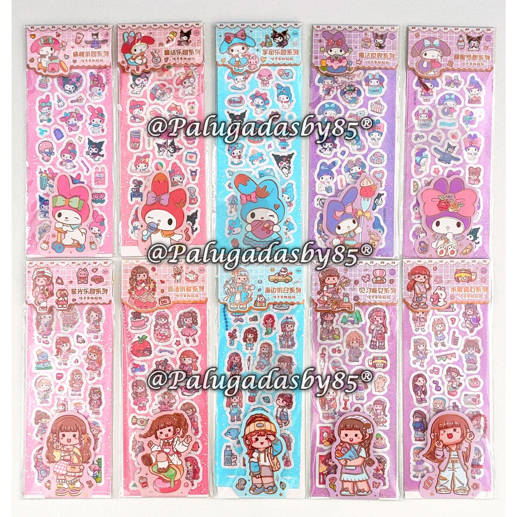 

(1 Set Isi 3 Lembar) Sticker Sanrio Glitter 22*8 Cm / Sticker Momo Glitter / Sticker GXIMP SZ/169