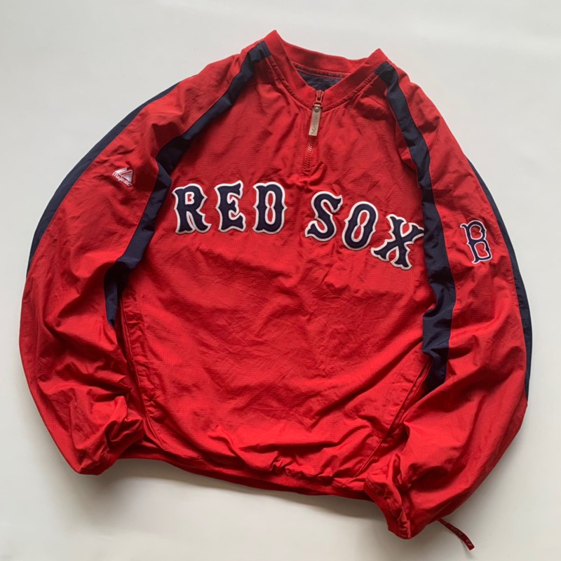 majestic mlb boston red sox half zip jacket