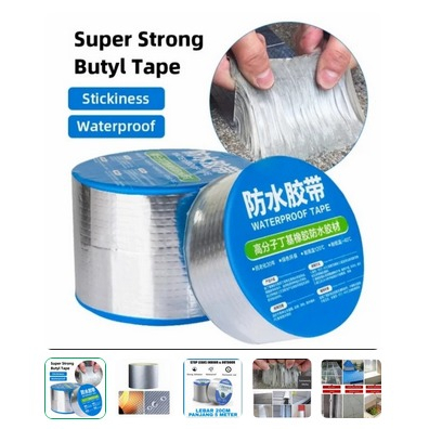 

LAKBAN ALUMUNIUM ANTI BOCOR l Isolasi Waterproff Foil Tape Tahan Panas Tapeproof PROTECT TAPE