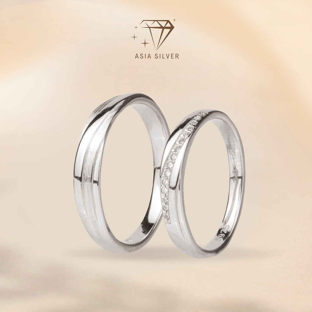 Cincin Couple Perak Silver 925 Tunangan Nikah Kawin Wedding Ring | Cincin Wanita / Pria Perak Silver