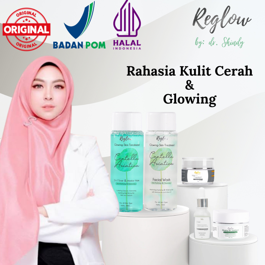 Paket Skincare Reglow dr Shindy Ori 100% Bpom Paket Reglow + Serum Mencerahkan dan Menghilangkan Jer