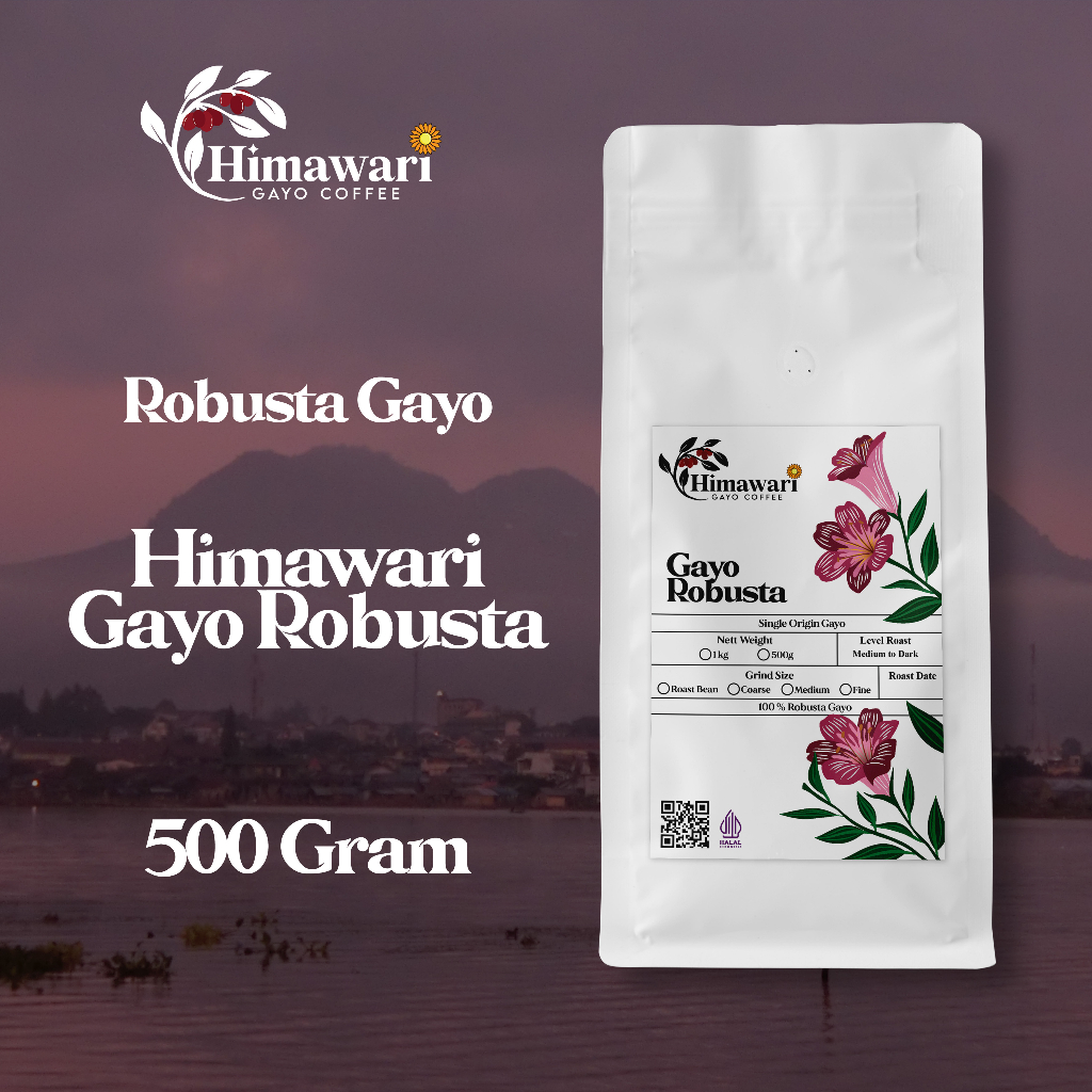 

Himawari Kopi Gayo Robusta Roast Bean dan Bubuk Kopi 500 Gram