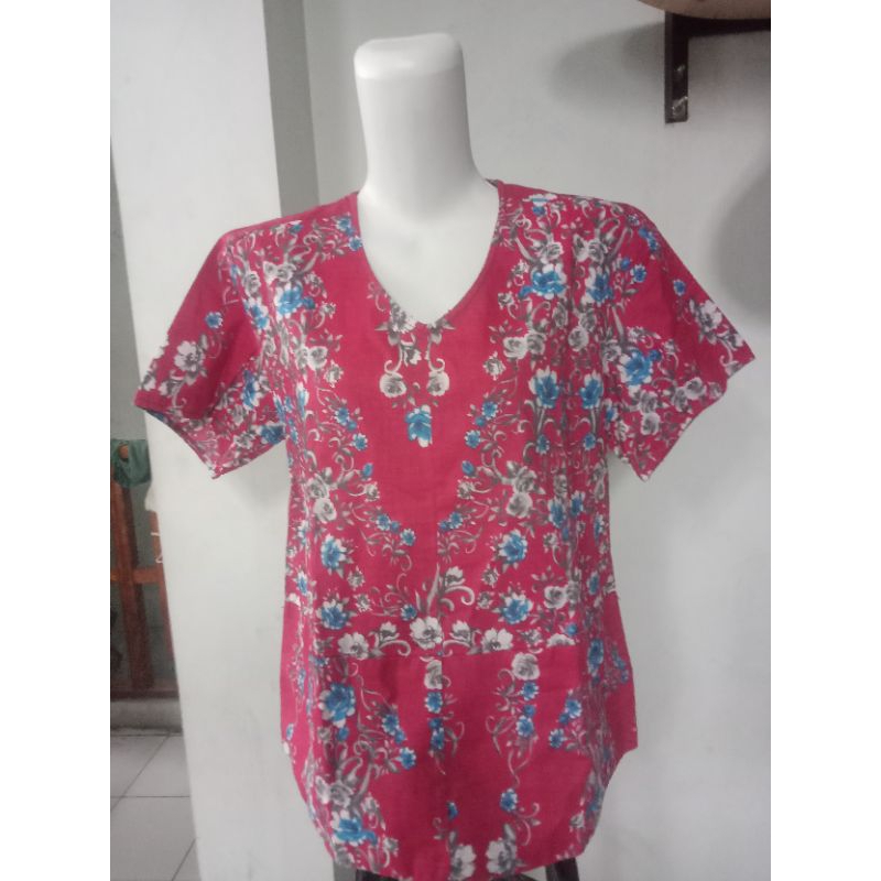 Promo Baju Blouse Wanita Triset Ori Red Flower Size S