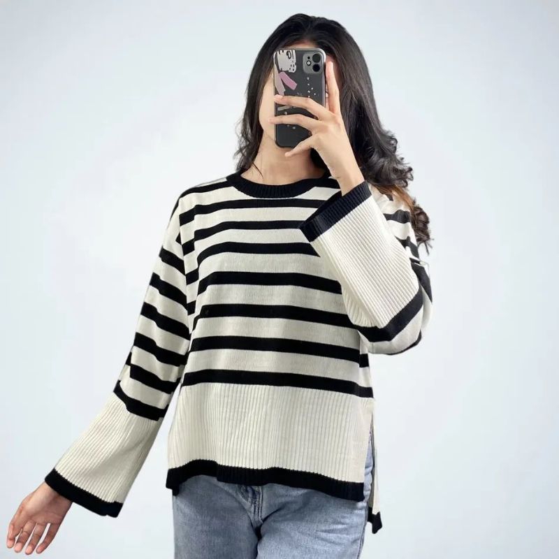 ATASAN WANITA BLASTER RAJUT BLOUSE RAJUT ALICE BLASTER