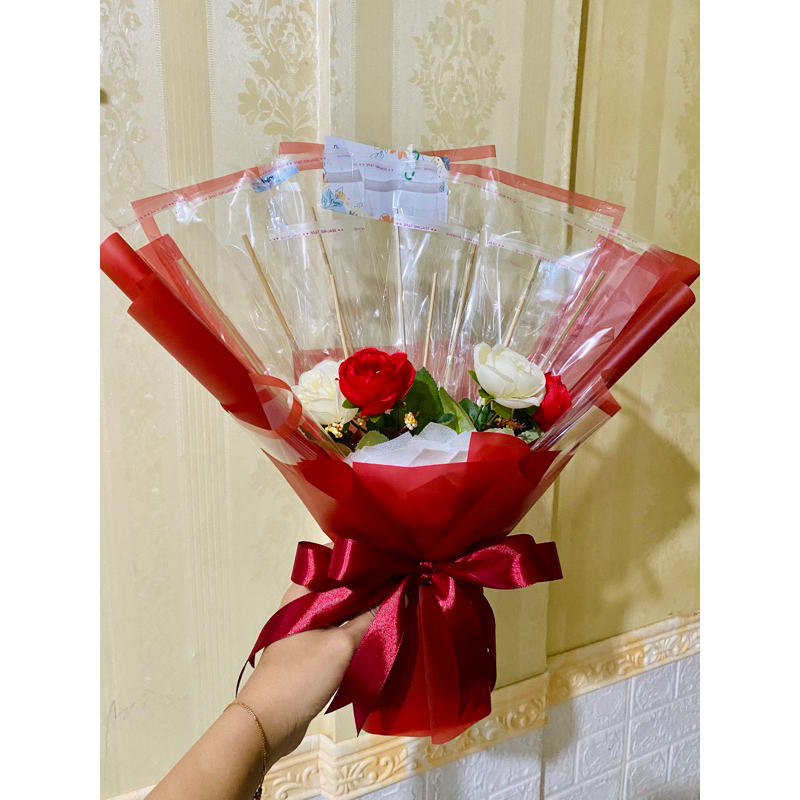 

buket kosongan uang barang cellophane bening wisuda ultah