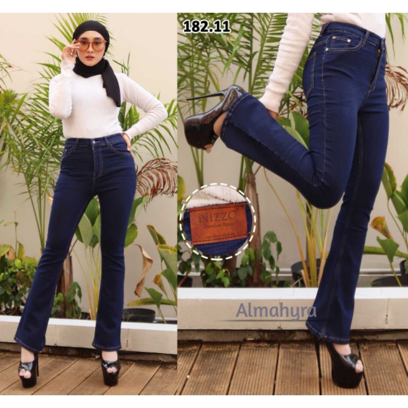 HW.J2111.Celana Jeans Wanita Hig Waist Cutbray Lipat Polos-Celana Jeans Wanita Pinggang Tinggi Strea