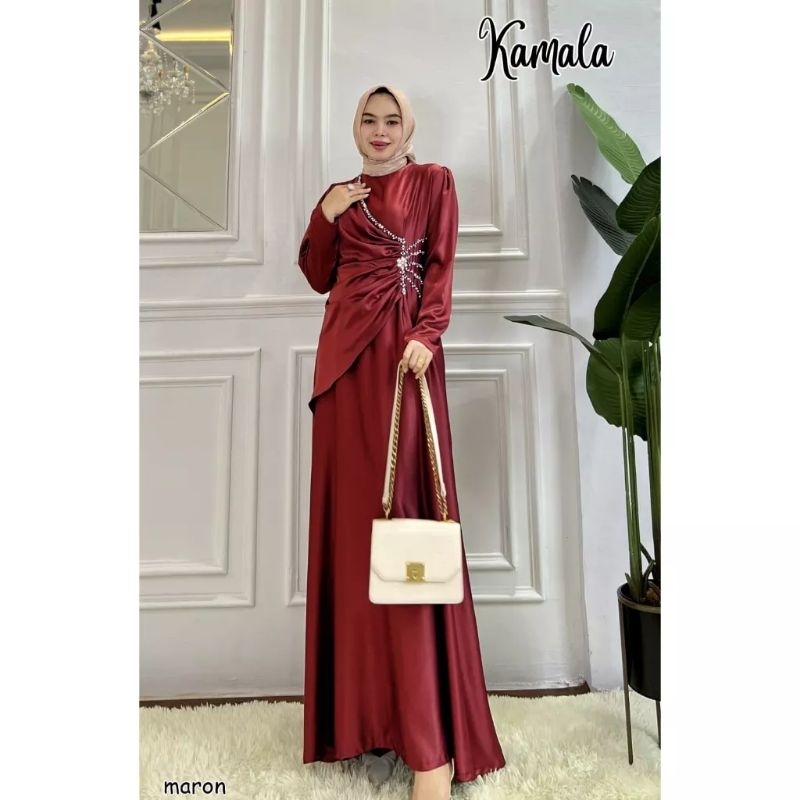 KAMALA DRESS GAMIS PESTA KONDANGAN LEBARAN LAMARAN NIKAHAN BRIDESMAIDS GAMIS SERAGAMAN KELUARGA NIKA
