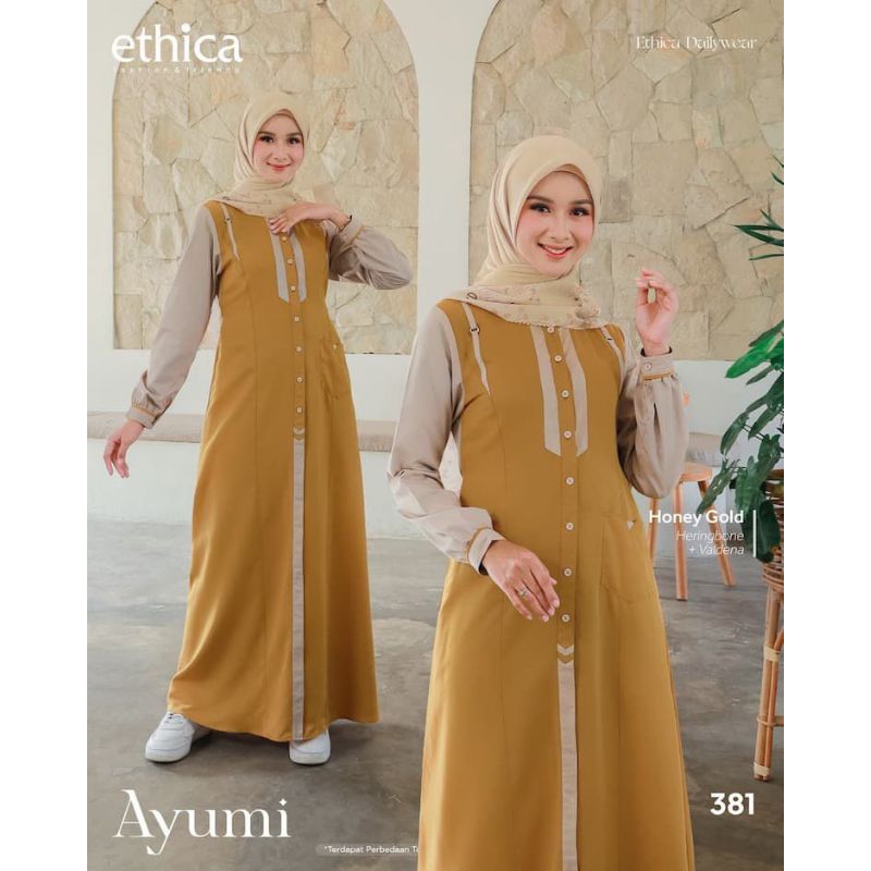 Ayumi 381 Honey Gold Gamis Baju Muslimah Kekinian