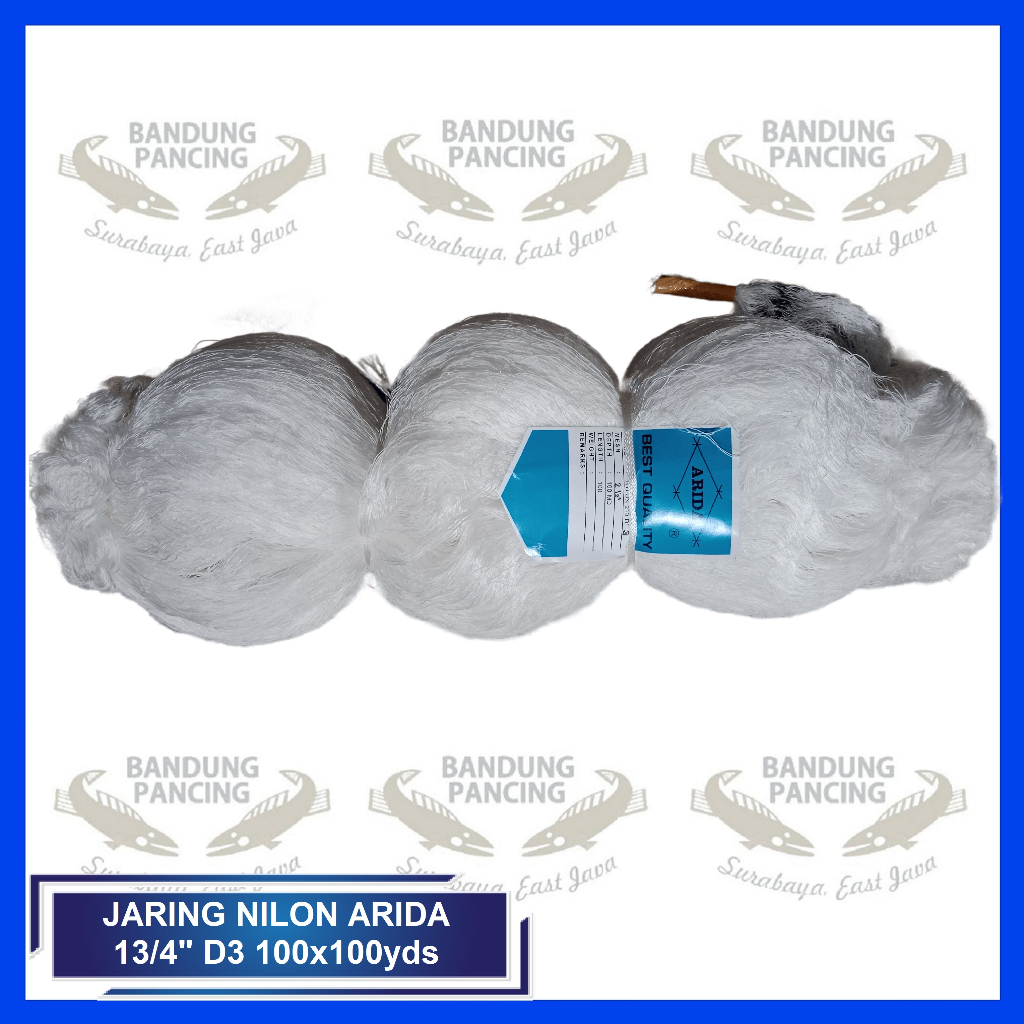 Jaring Nilon ukuran 13/4 inch D3 100x100 yard Arida