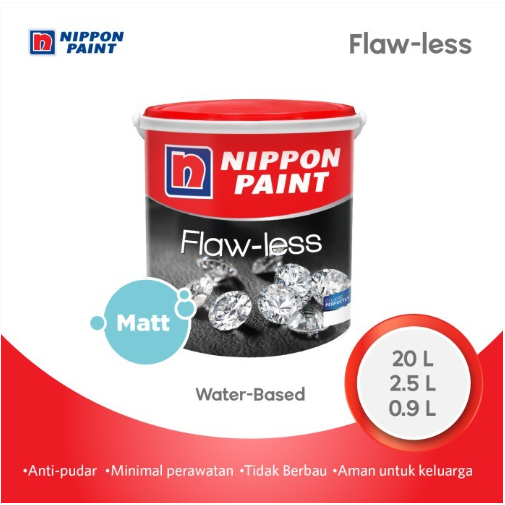 CAT NIPPON FLAW LESS GALON 2.5LTR NIPPON PAINT CAT TEMBOK DINDING BISA REQUEST WARNA