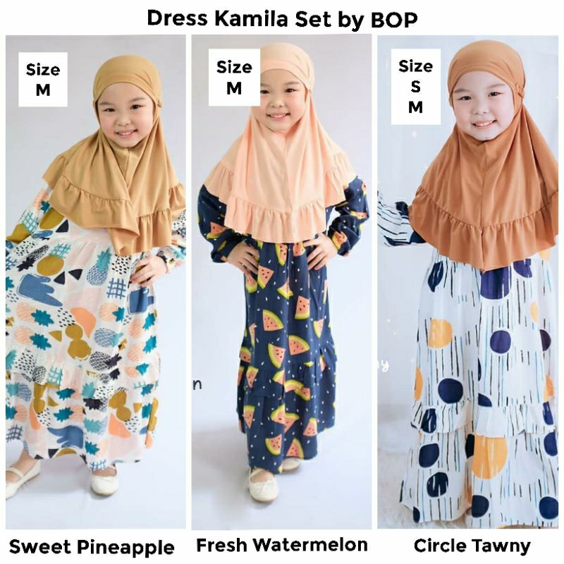 Gamis Kamila Set Dress Anak Pesta Syari Cantik Casual by BOP