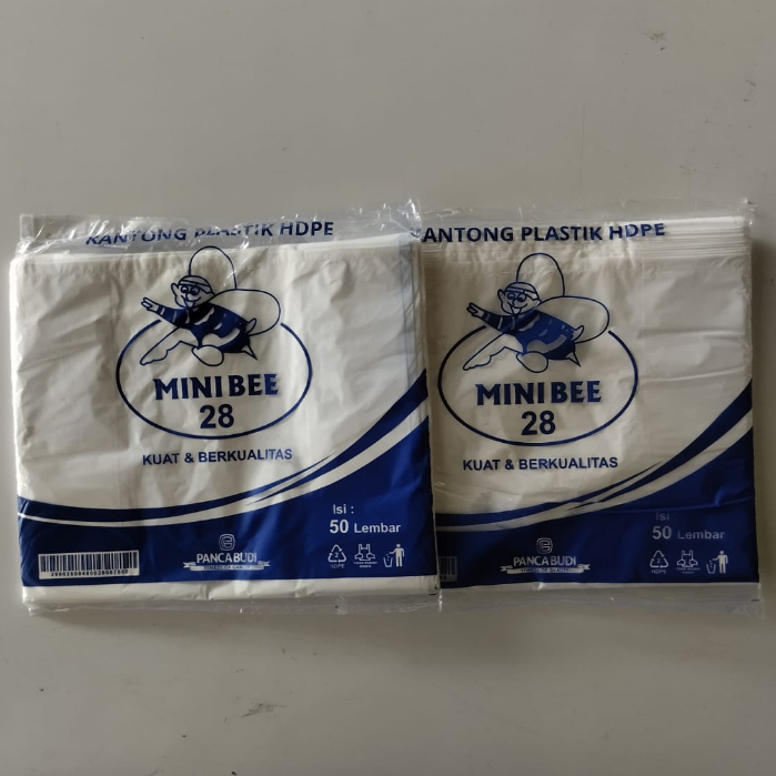 Kantong Kresek Warna Putih HDPE Minibee Isi 50 Lembar Tas Plastik
