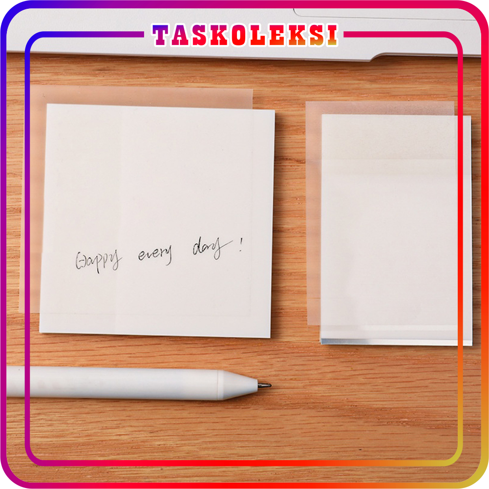 

☛TK☚ Set Kertas Notes Transparan 50 Lembar Label Stickers PET Tahan air dan halus Kertas Memo Kertas Tempel Anti Air Untuk Sekolah S086