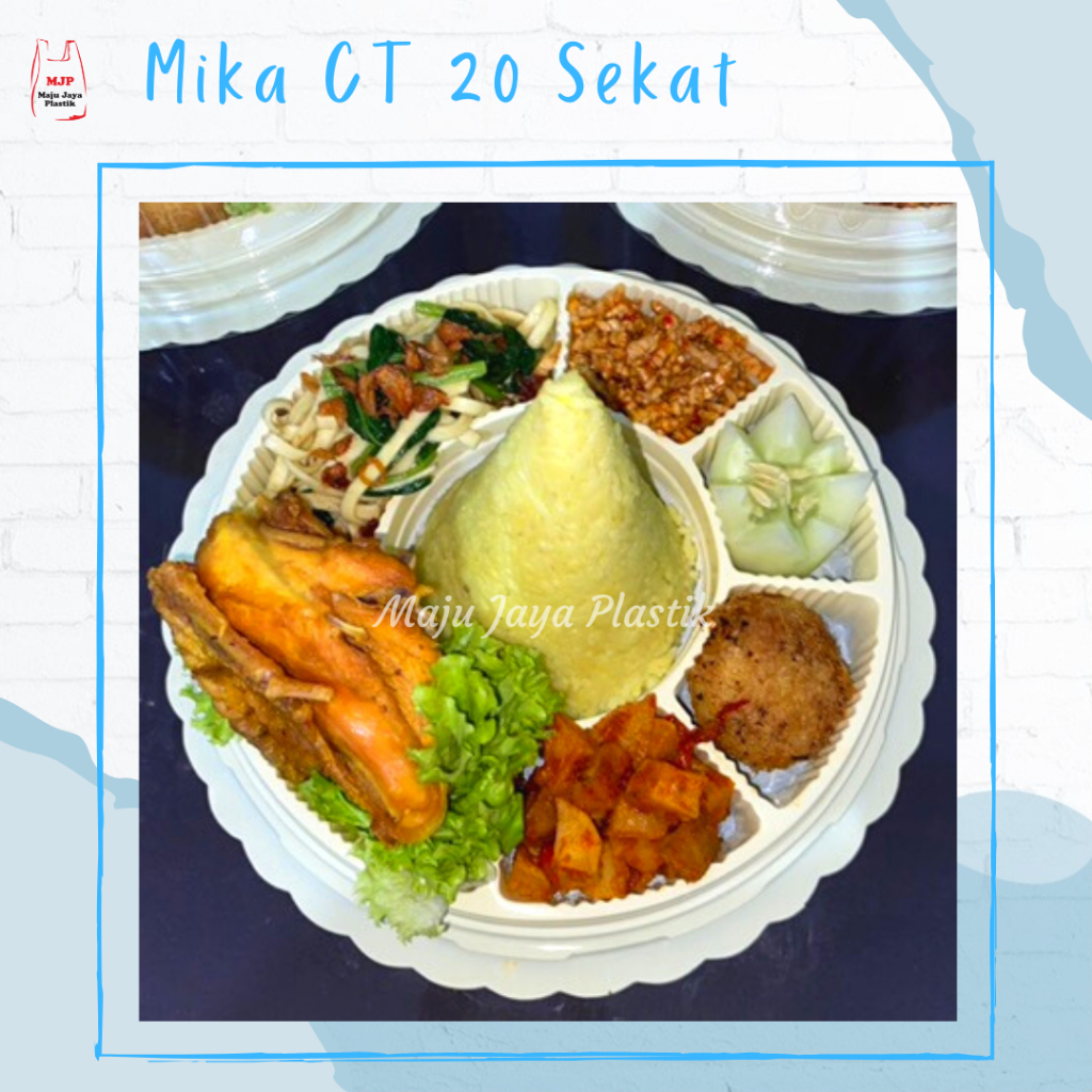 50pc Mika Tumpeng Mini Sekat 7 Tumini nasi kuning berkat hajatan ulang tahun Mika Cake Tray 20 Ivory