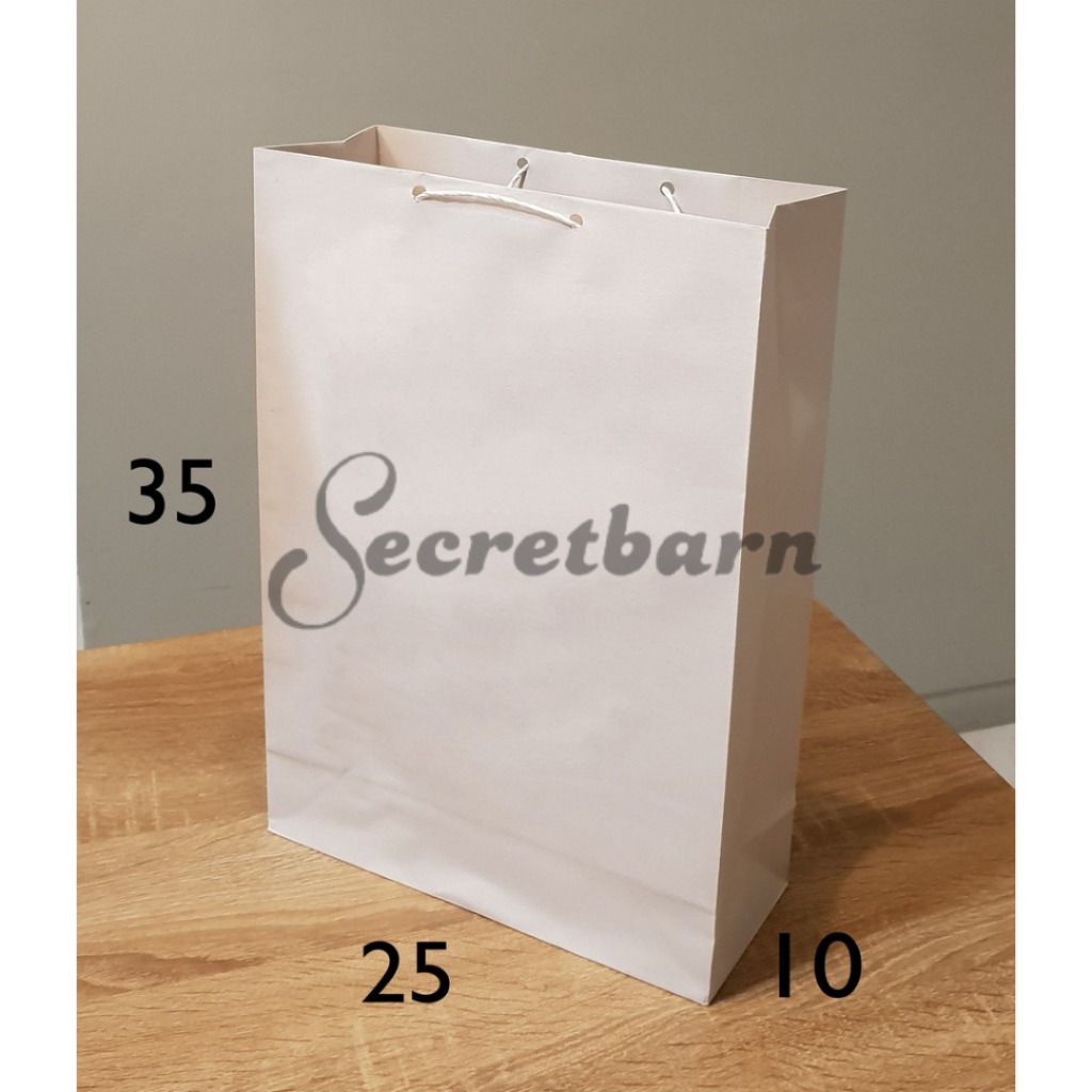 

paper bag PUTIH paperbag polos tas kertas kraft samson 25 x 35 goodie shopping bag souvenir murah