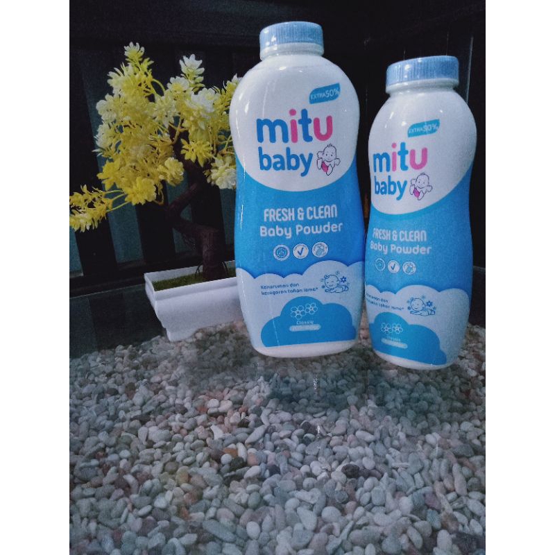 Mitu Baby Powder/Bedak Bayi EKSTRA 50%/300 g/150 g