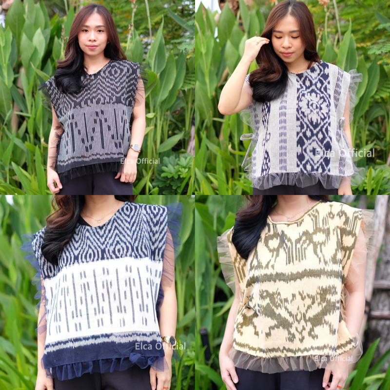 Ginza Vest Tribal / Rompi tenun tribal jumputan / outer batik tribal
