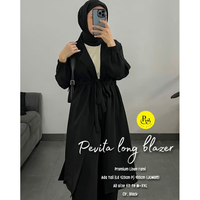 PEVITA LONG BLAZER POLOS LINEN RAMI LD 120