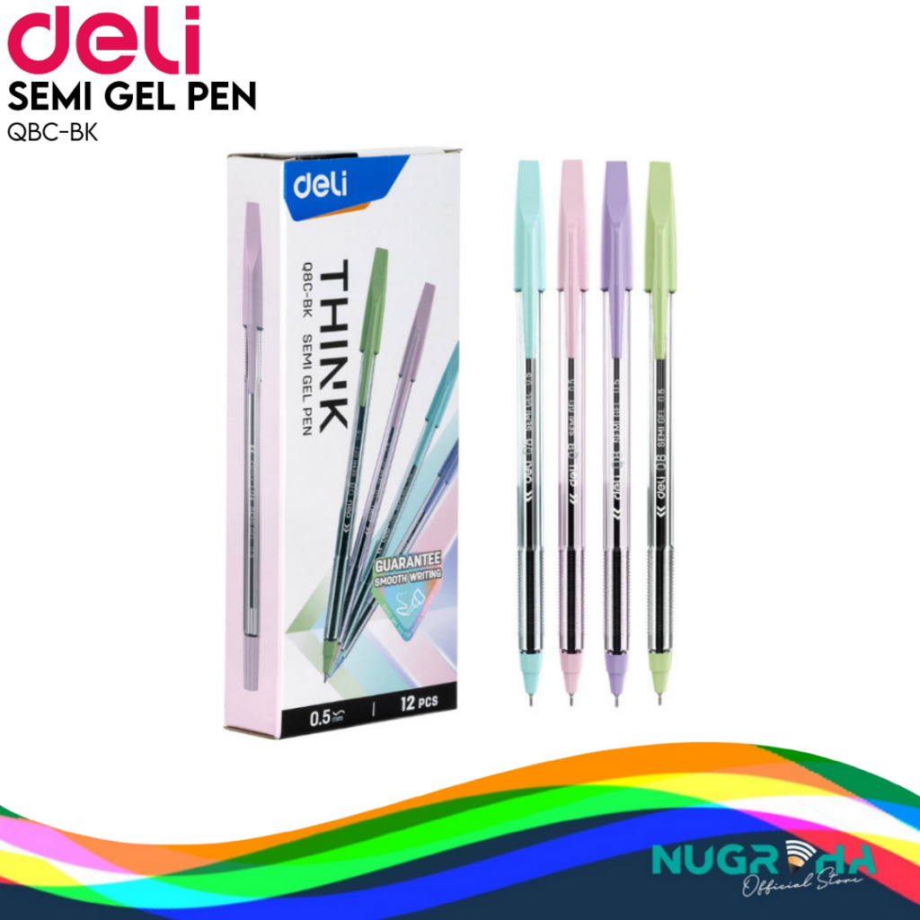 

Deli Ballpoint Pen / Pulpen Bolpoin Semi Gel 0.5mm Q8C-BK