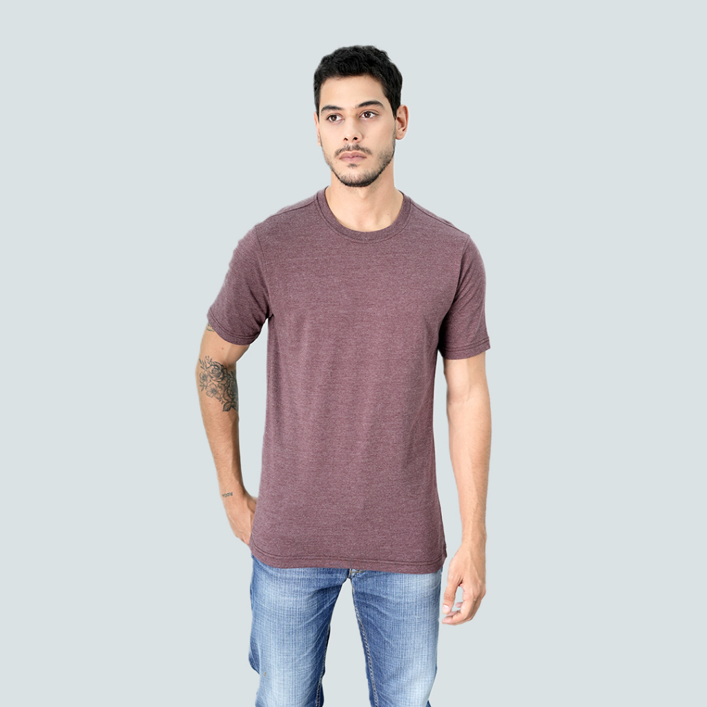 Johnwin - Slim Fit - Kaos Polos - Kaos Essential - Merah Maroon - Variasi Warna - FTS.622.S484.08.C-