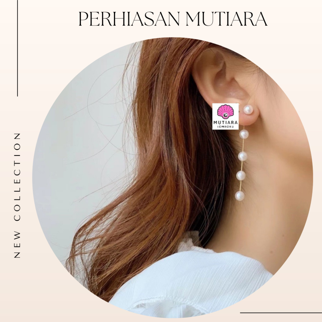 Anting Mutiara Air Tawar Juntai MURAH | Anting Panjang Wanita| Anting Mutiara Lombok | Anting Anting