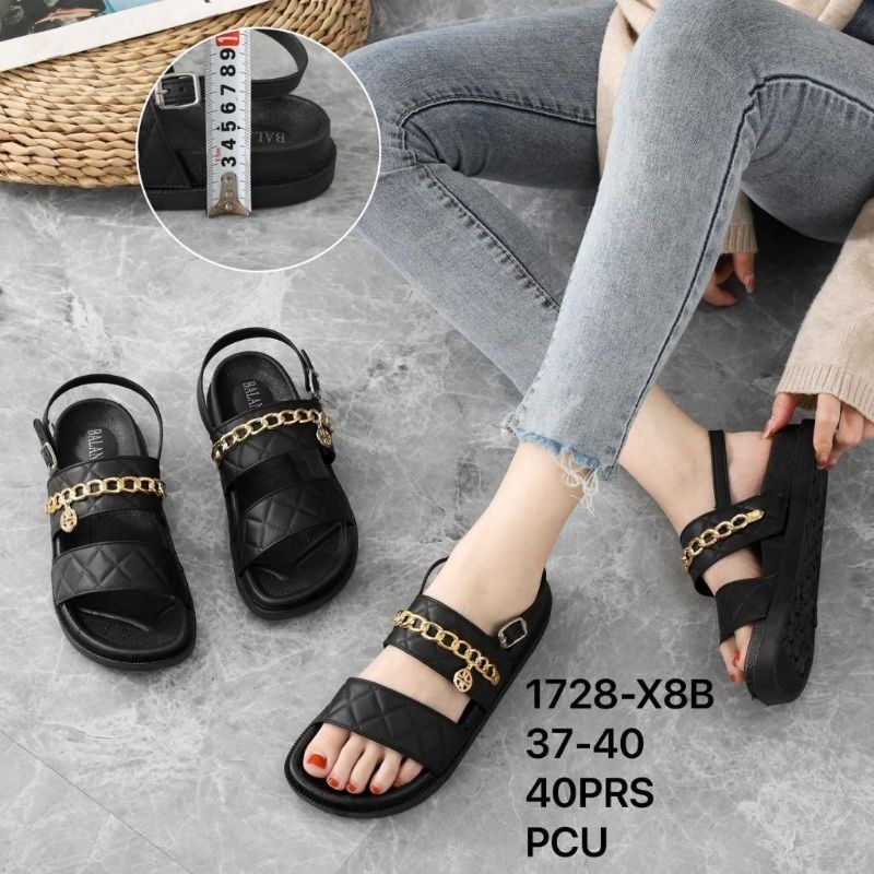Sandal Jelly Sandal Gunung Tali Rantai Wanita Balance 1728 terbaru | Khusus Hitam