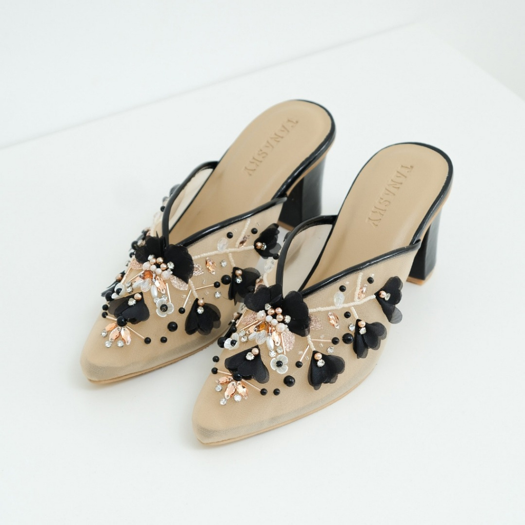 MARJORIE BLACK - Sepatu Wanita 7cm - Sepatu Pesta Wedding Shoes