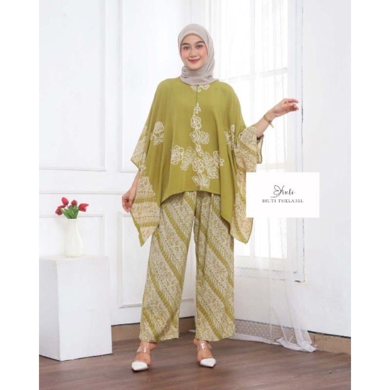 One Set Waka Jumbo Batik Rayon Premium - Set Celana Batik Kondangan Wanita