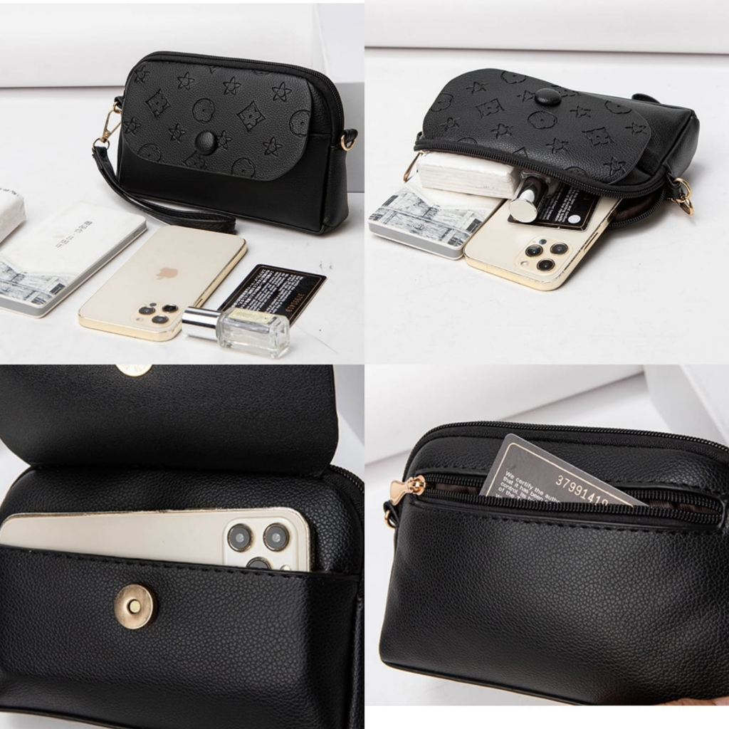 TAS SELEMPANG WANITA KECIL KULIT HITAM PERTISA TA871B5 PREMIUM SLING BAG CEWEK MURAH MINI SIMPLE FASHION REMAJA KEKINIAN BRANDED BATAM TERBARU SHOULDER BAHU LUCU