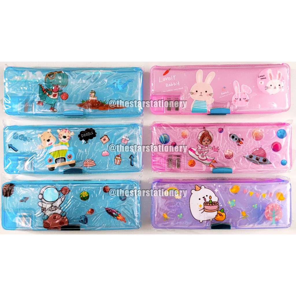 

(1 Biji) Kotak Pensil Magnet PP-2022-06 Transparant / Tempat Pensil Magnet 23*8.5*3.5 Cm