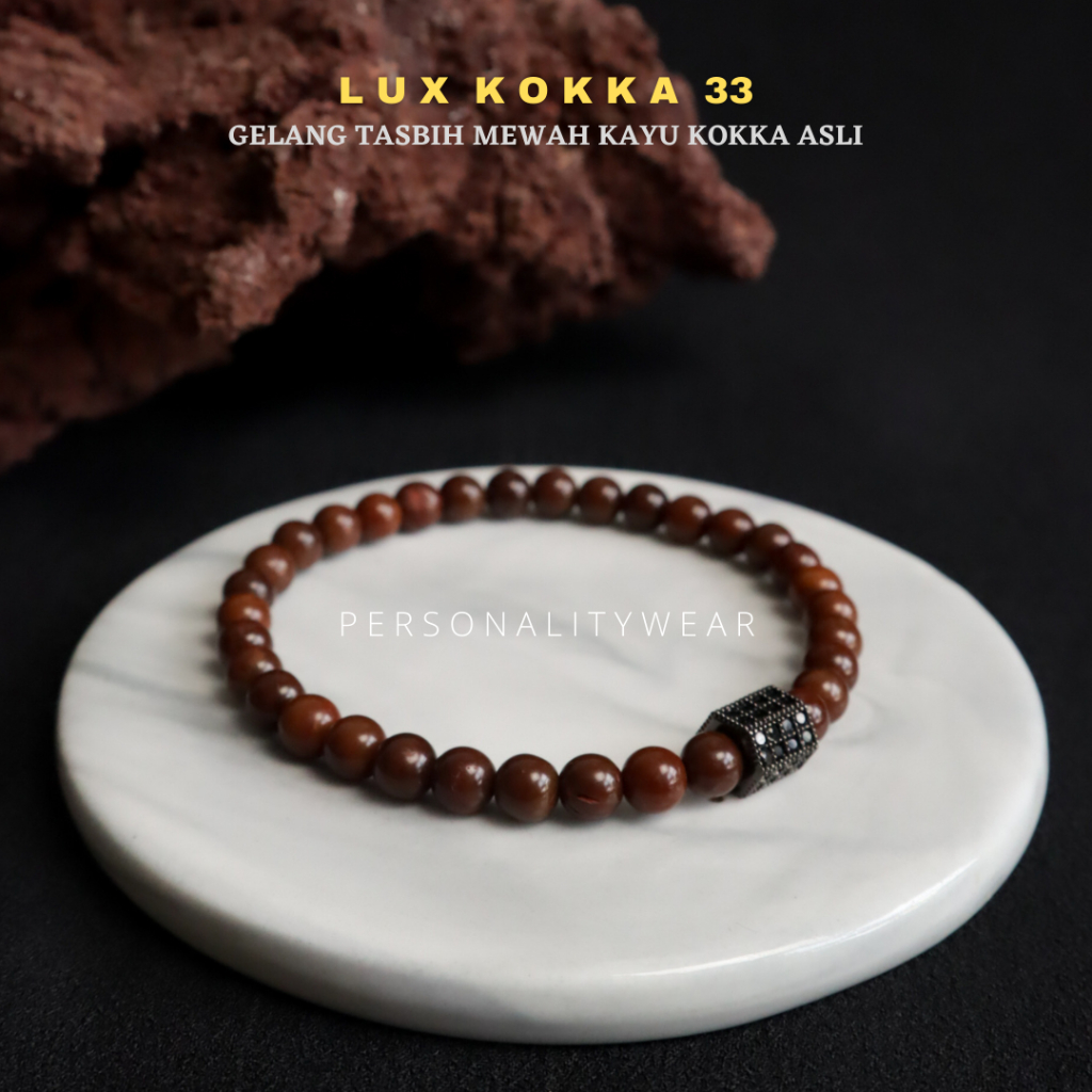 Sylviana723 Lux Kokka - Gelang Tasbih Kayu Kokka Koka Kaokah Kaukah 33 Butir Pria Wanita Keren