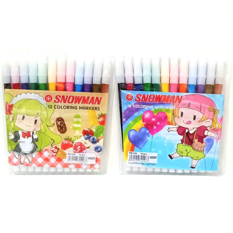 

Spidol SNOWMAN coloring marker 12 warna warni