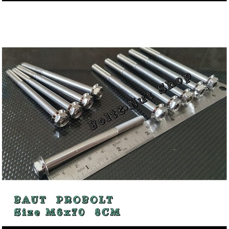 BAUT PROBOLT 2 KUNCI M6x70 BAUT 10 / PANJANG 8.0CM