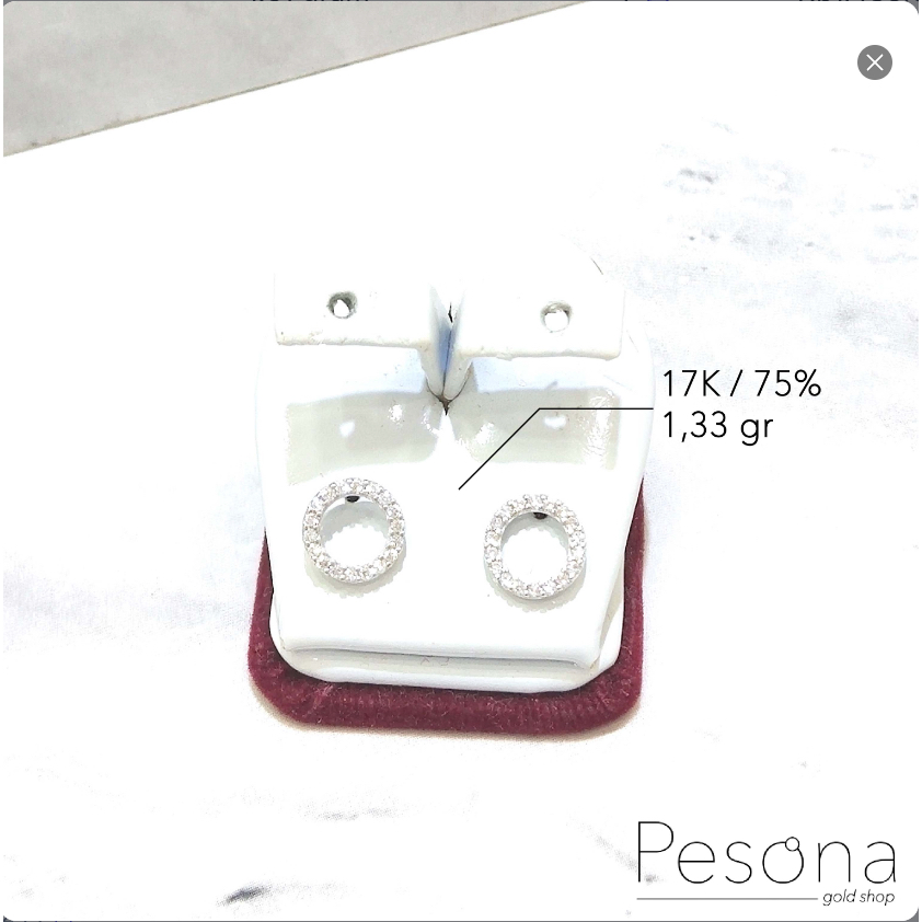 ANTING TUSUK EMAS PUTIH MODEL BULAT SIMPLE | 17K | 1,33 gram