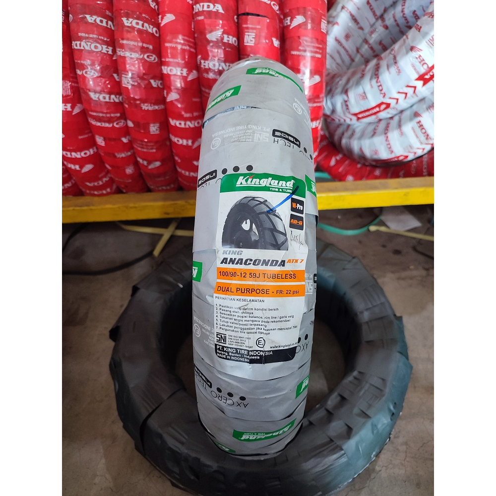 KINGLAND AXERO KING ANACONDA Ban Motor Scoopy Ring 12 Tubeless 100/90-12 Vespa/Scoopy/Fazzio/Freego 