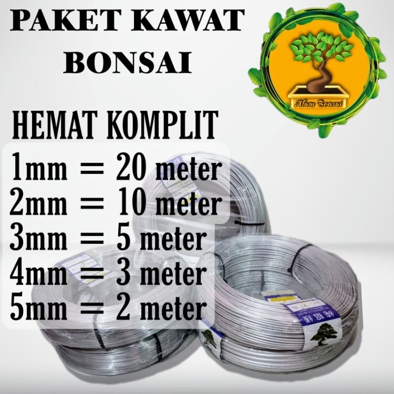 Kawat Bonsai Paketan / Paket Kawat Bonsai / Kawat Aluminium untuk Bonsai