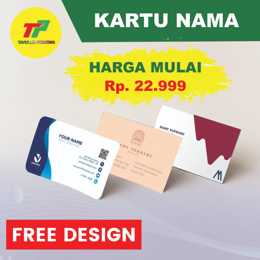 

Cetak Kartu Nama Custom FREE DESIGN