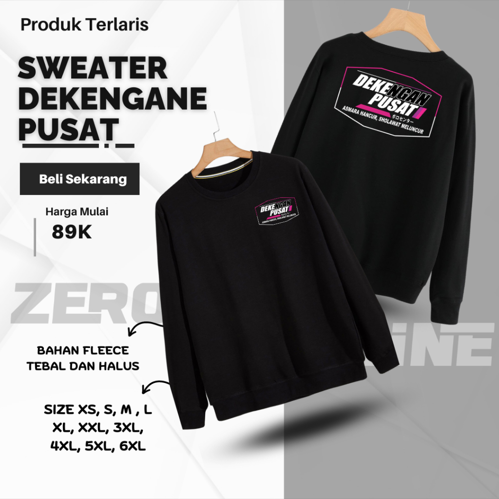 VIRAL JAKET SWEATER HITAM SABLON DEKENGAN PUSAT | SWEATER DEKENGAN PUSAT GUS IQDAM