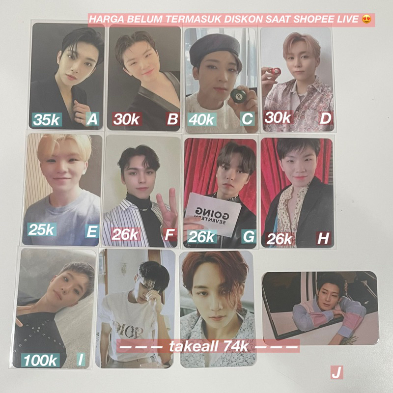 [ READY ] wts seventeen photocards your choice going seventeen beside other side mecima semicolon pc