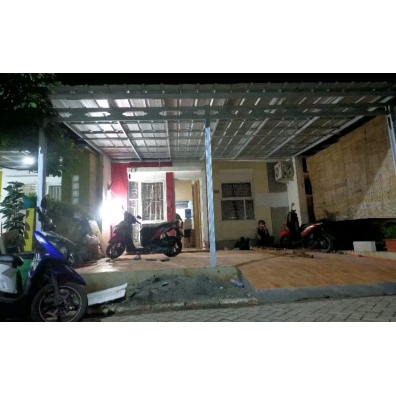 kanopi bajaringan atap spandek polos