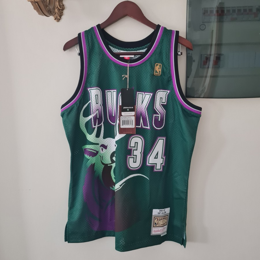 Jersey Mitchell and Ness NBA Milwaukee Bucks 96 Original 100% BNWT