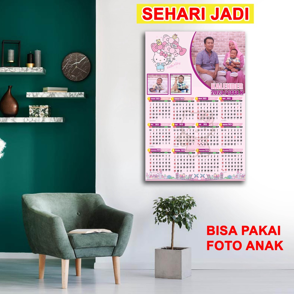 KALENDER CUSTOM FOTO KALENDER 2023 DAN kalender 2023 Jawa , Masehi , & Hijriyah + Hari Libur Nasiona