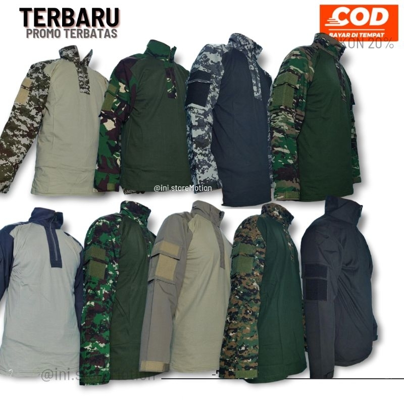 KAOS POLOS LENGAN PANJANG BDU TERBARU / KAOS TACTICAL BDU PANJANG LAPANGAN
