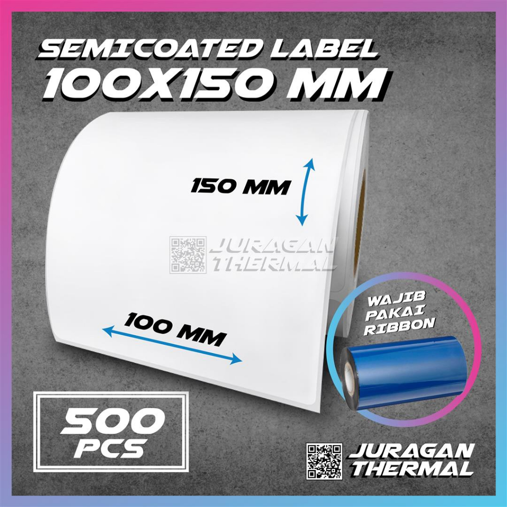 

Sticker Label Semicoated 100x150 Kertas Barcode 100x150 mm isi 500 pcs