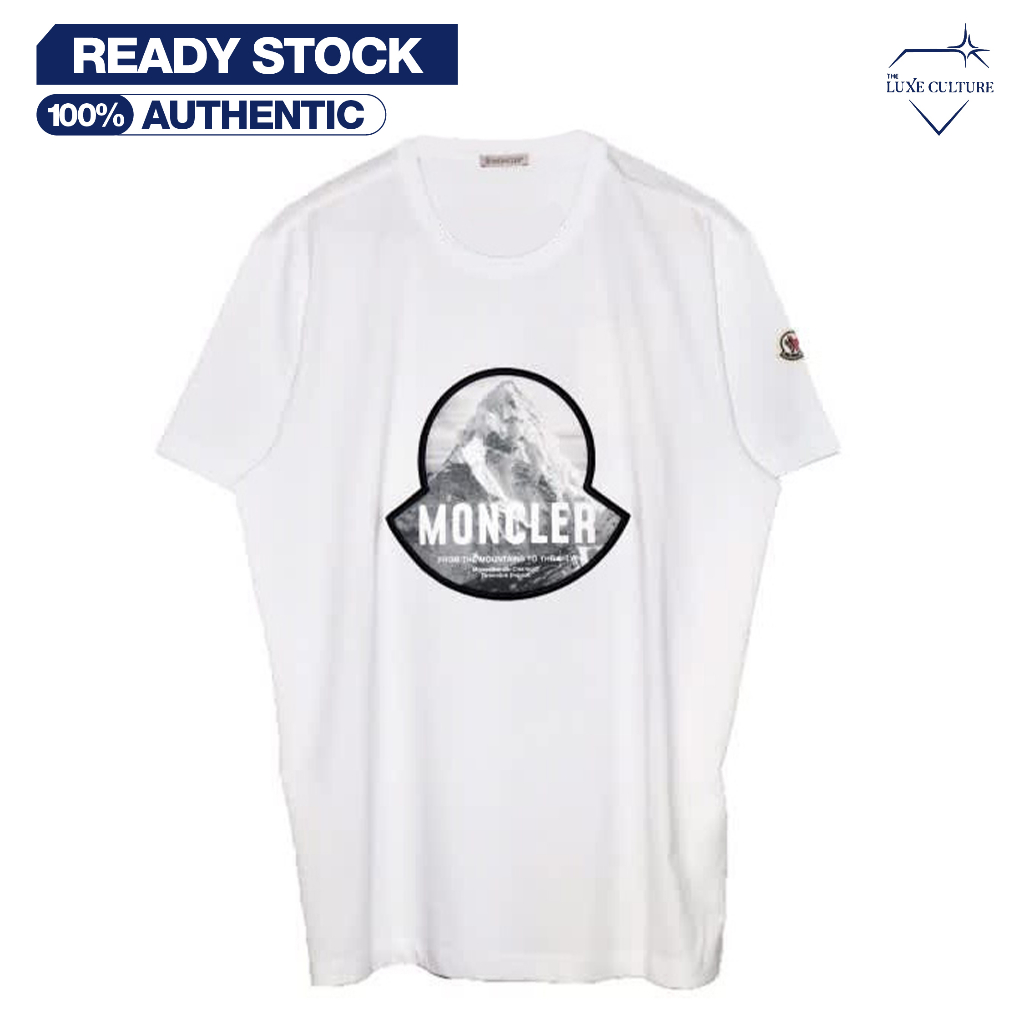 Moncler Mountain Logo White / Kaos Branded Original