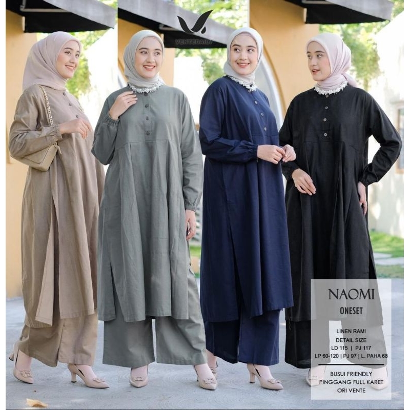 NAOMI SET TUNIK POLOS CELANA ORI BY VENTE