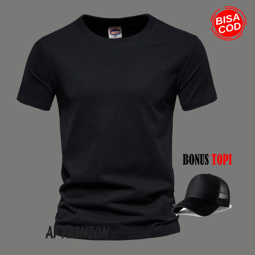 Bonus Topi .. Baju Kaos Distro Polos Terkeren 1605 < Baju Lengan Pendek Premium Quality >Af_Fashion 