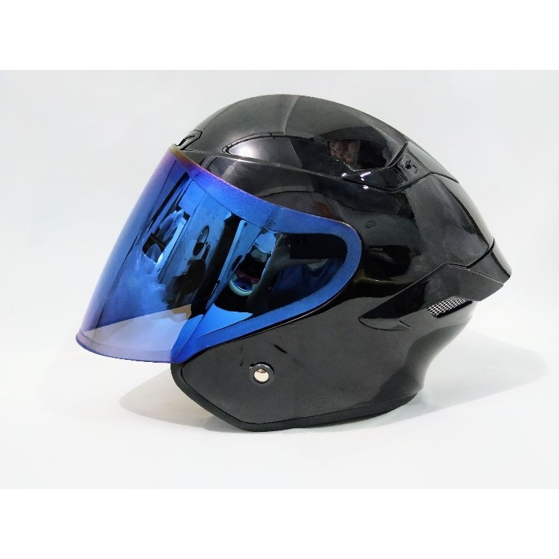 PAKET GANTENG HELM ARL TT COURSE HITAM SINGLE KACA  SNI.