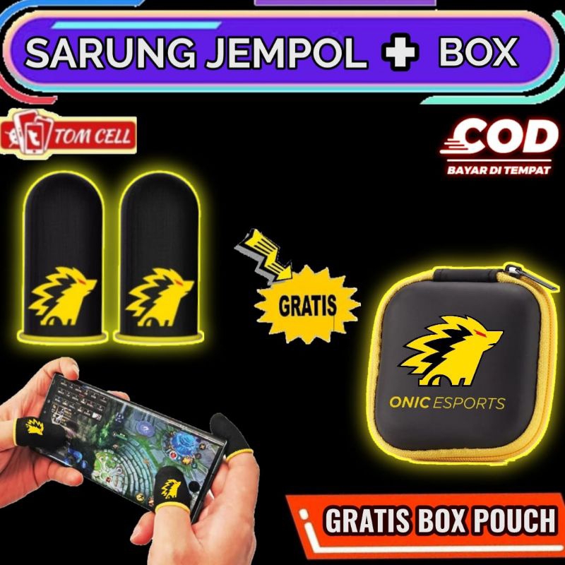 Sarung Jempol Gaming ONIC - Box Penyimpanan Sarung Tangan Jempol Game Ml Ff Pugb Anti